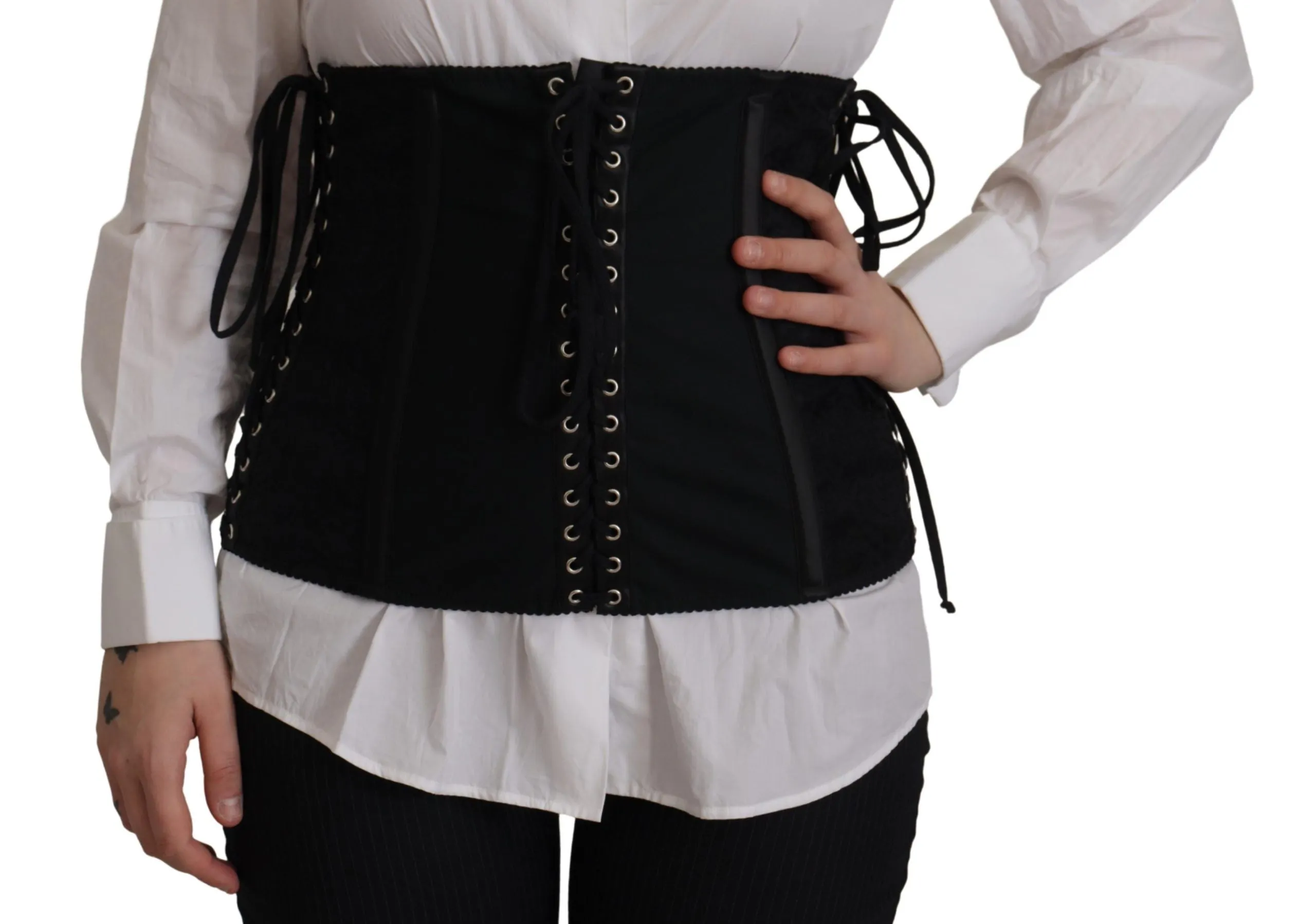 Elegant Black Corset Waist Strap Top sold by Louxly product image thumbnail 4