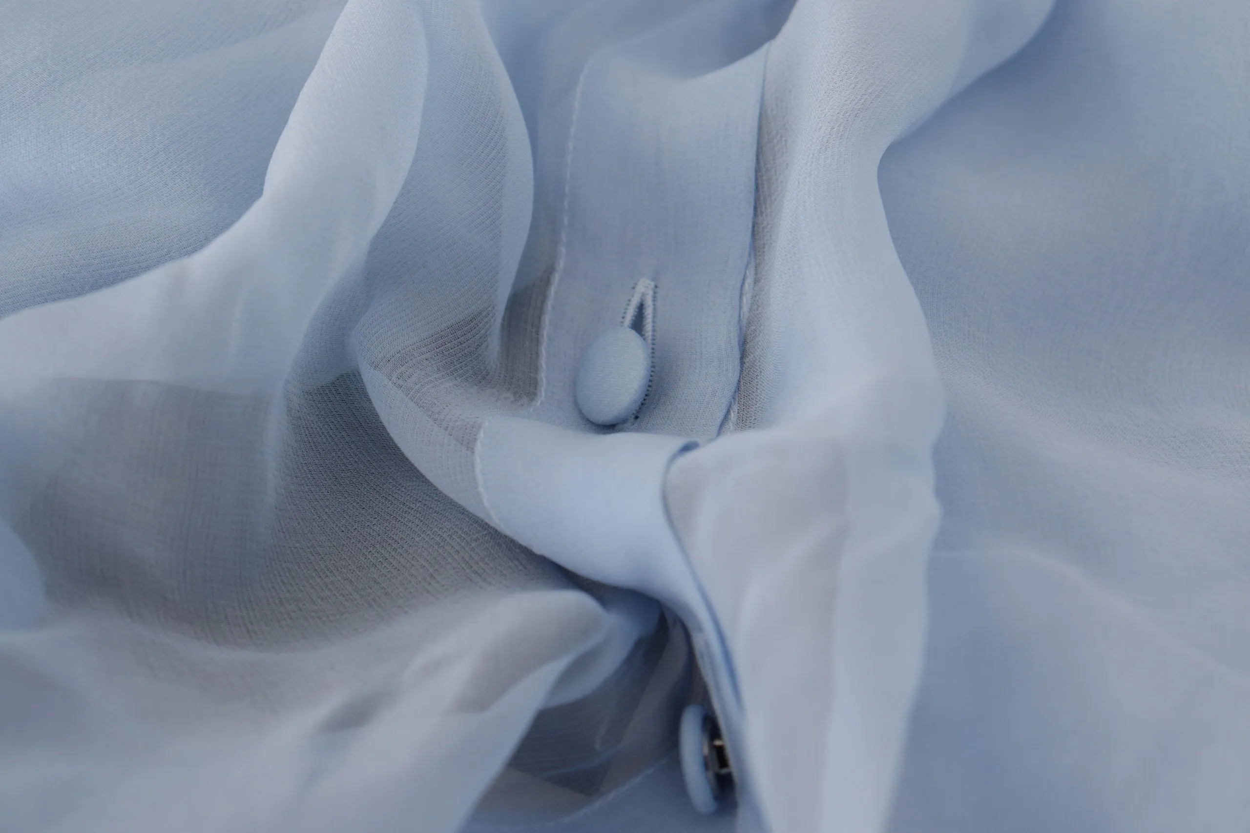 Elegant Silk Ascot Collar Blouse in Light Blue sold by Louxly product image thumbnail 5