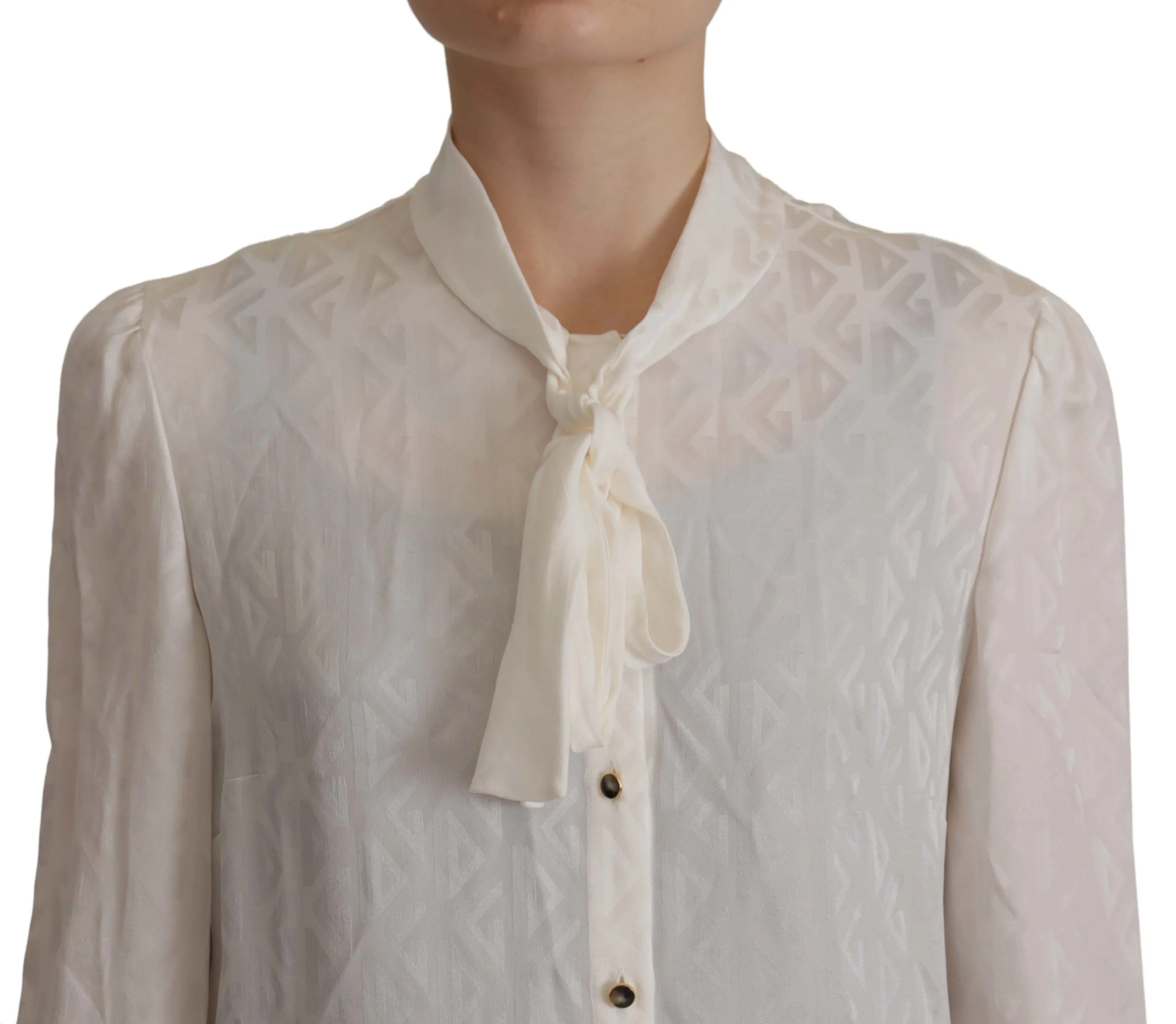 Elegant Silk Ascot Collar Blouse sold by Louxly product image thumbnail 3