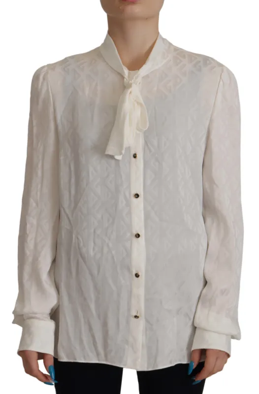 Elegant Silk Ascot Collar Blouse sold by Louxly