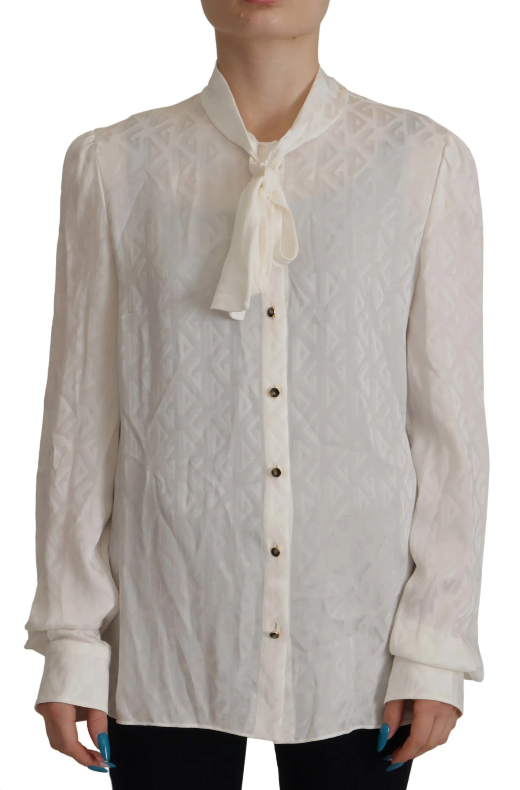 Elegant Silk Ascot Collar Blouse sold by Louxly