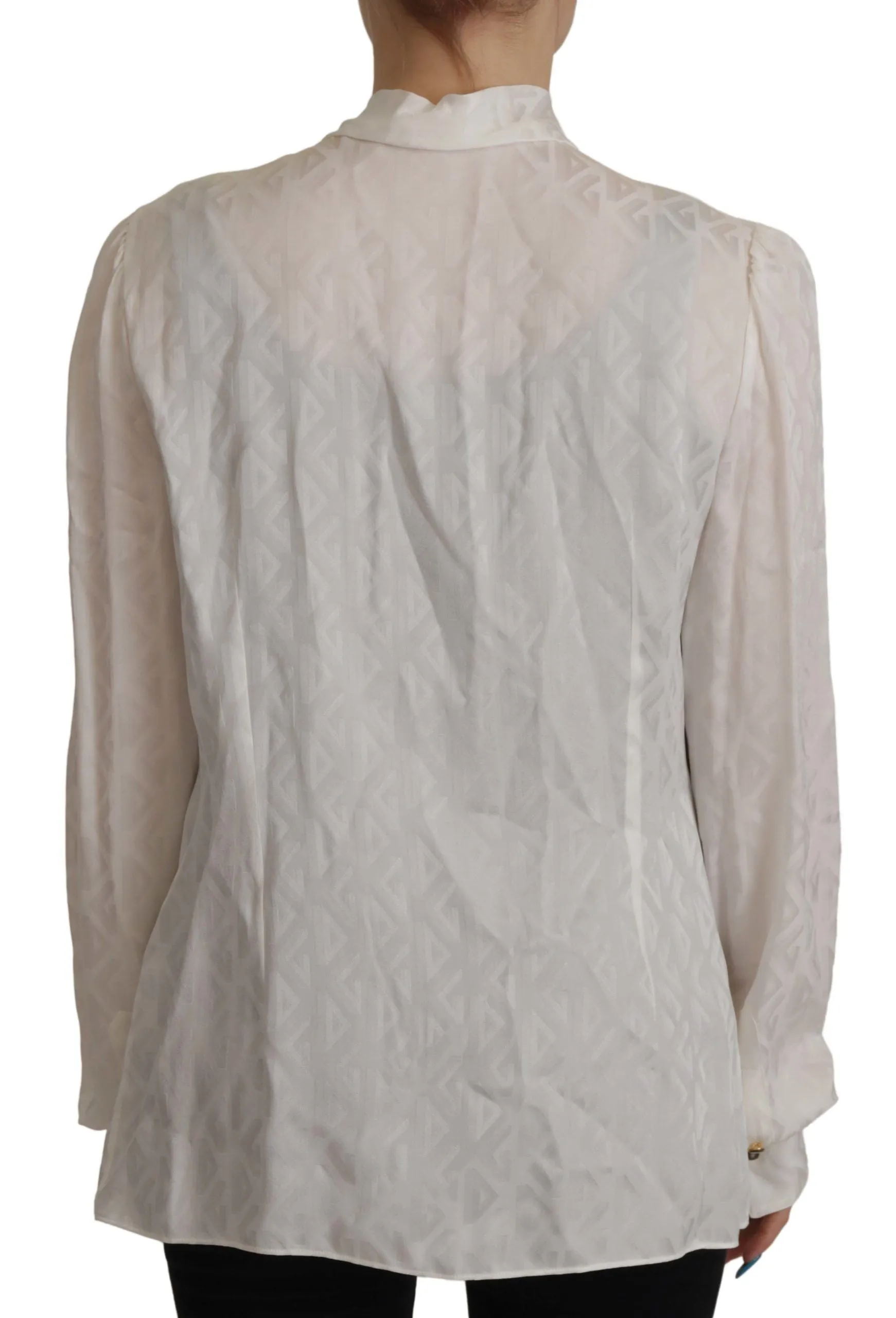 Elegant Silk Ascot Collar Blouse sold by Louxly product image thumbnail 2