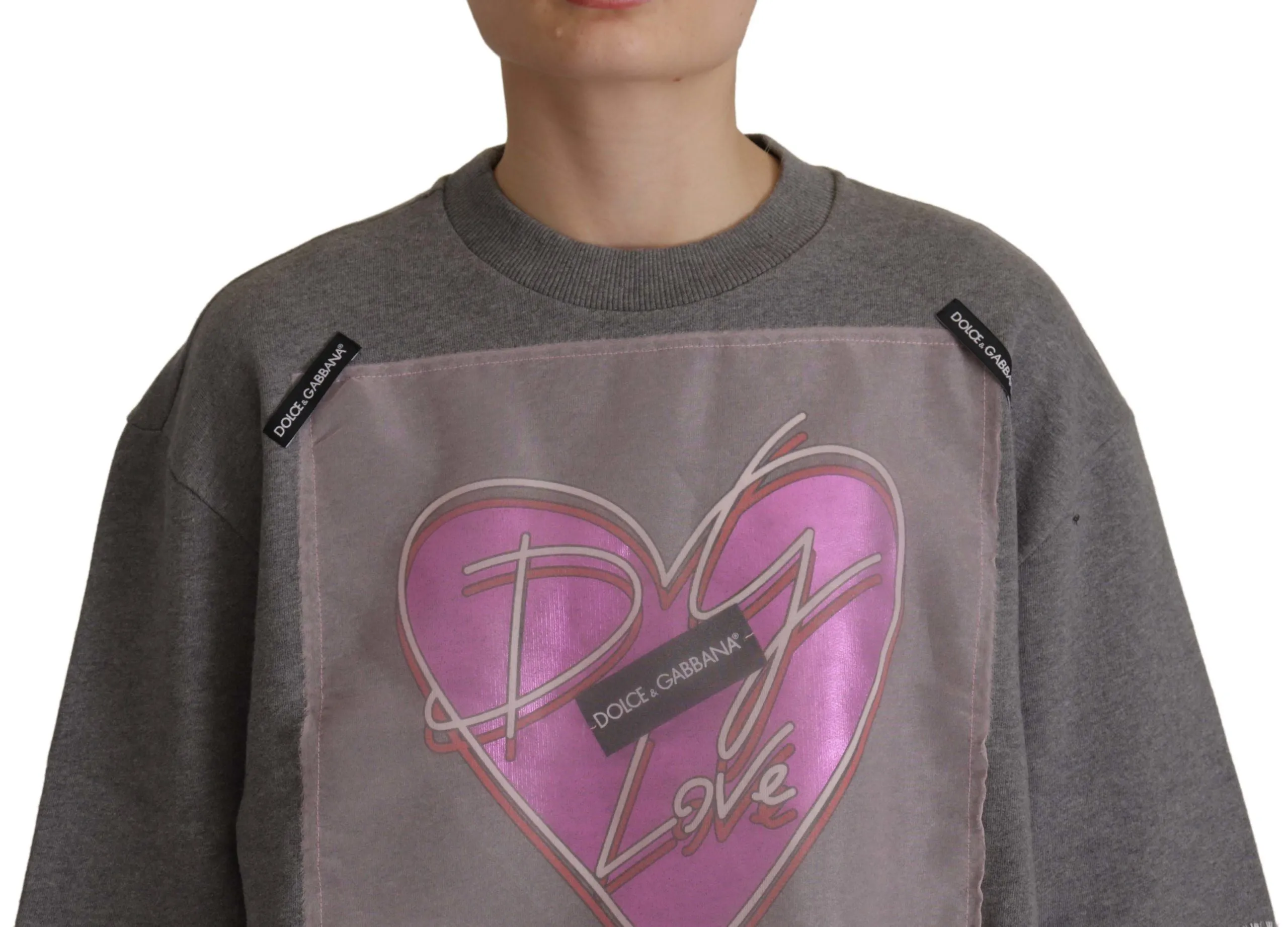 Chic Grey Cotton Heart Tee with Bell Sleeves sold by Louxly product image thumbnail 3