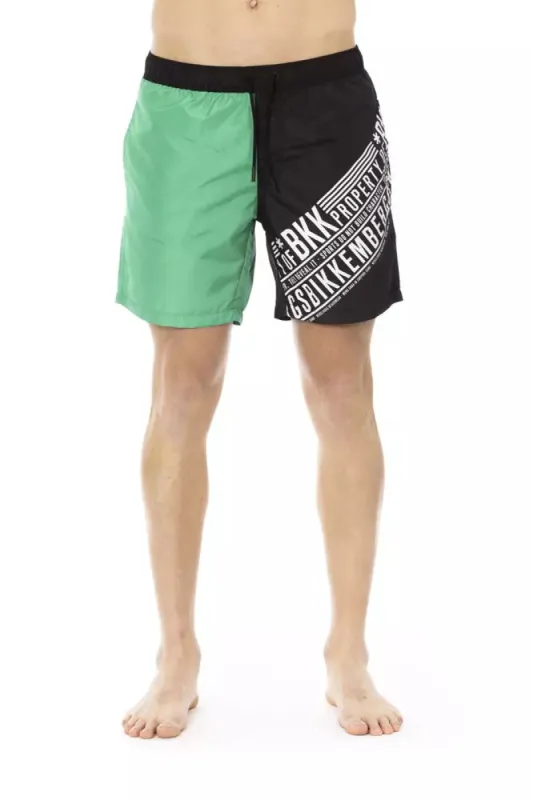 Green Polyester Men Swim Short sold by Louxly
