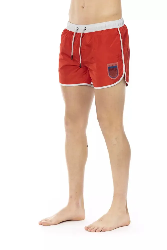 Red Polyester Men Swim Short sold by Louxly product image thumbnail 2