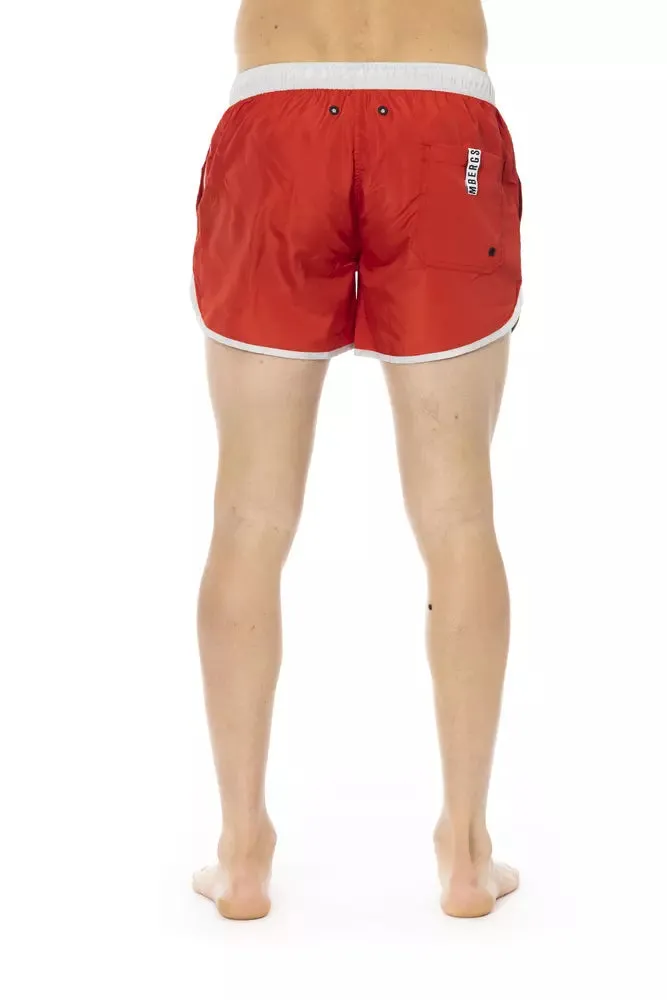 Red Polyester Men Swim Short sold by Louxly product image thumbnail 3