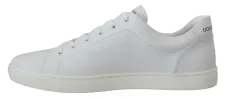 Elegant White Leather Men's Sneakers sold by Louxly
