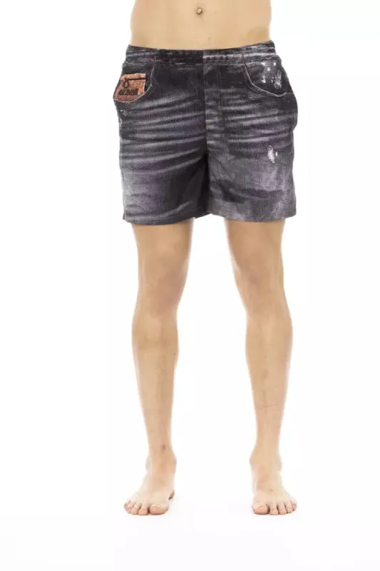 Black Polyester Men's Swim Short sold by Louxly
