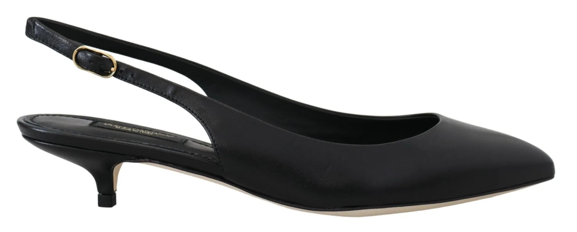 Elegant Black Leather Slingback Pumps sold by Louxly