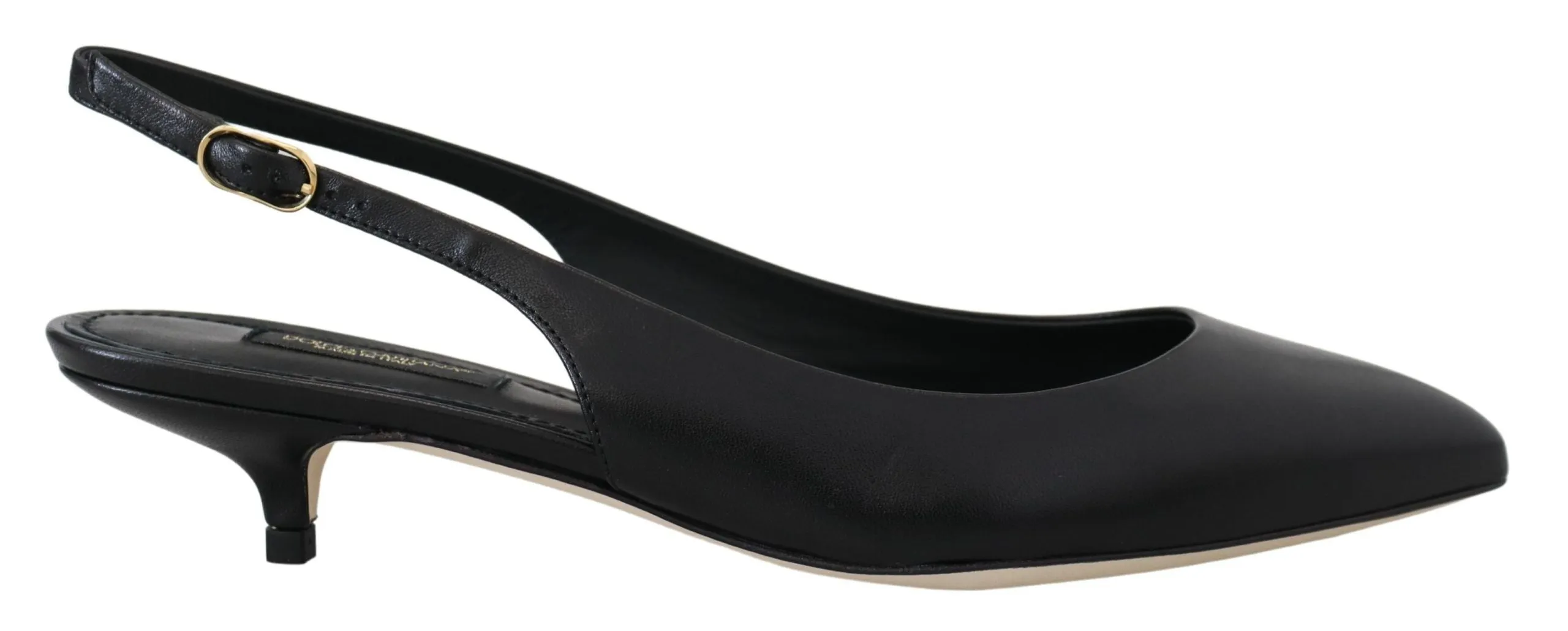 Elegant Black Leather Slingback Pumps sold by Louxly