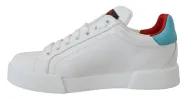 Elegant White Portofino Leather Sneakers sold by Louxly