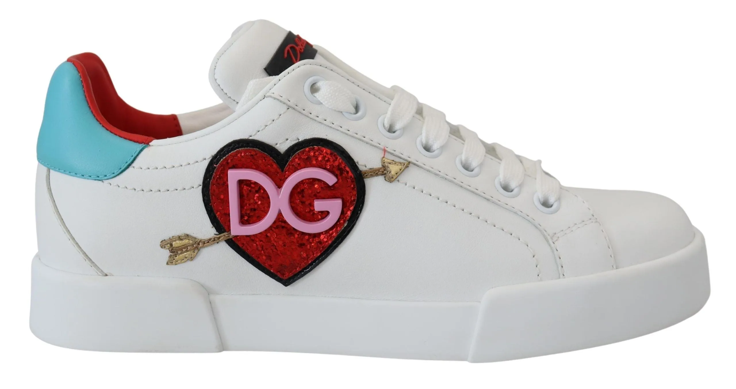 Elegant White Portofino Leather Sneakers sold by Louxly