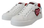 Elegant White Portofino Leather Sneakers sold by Louxly