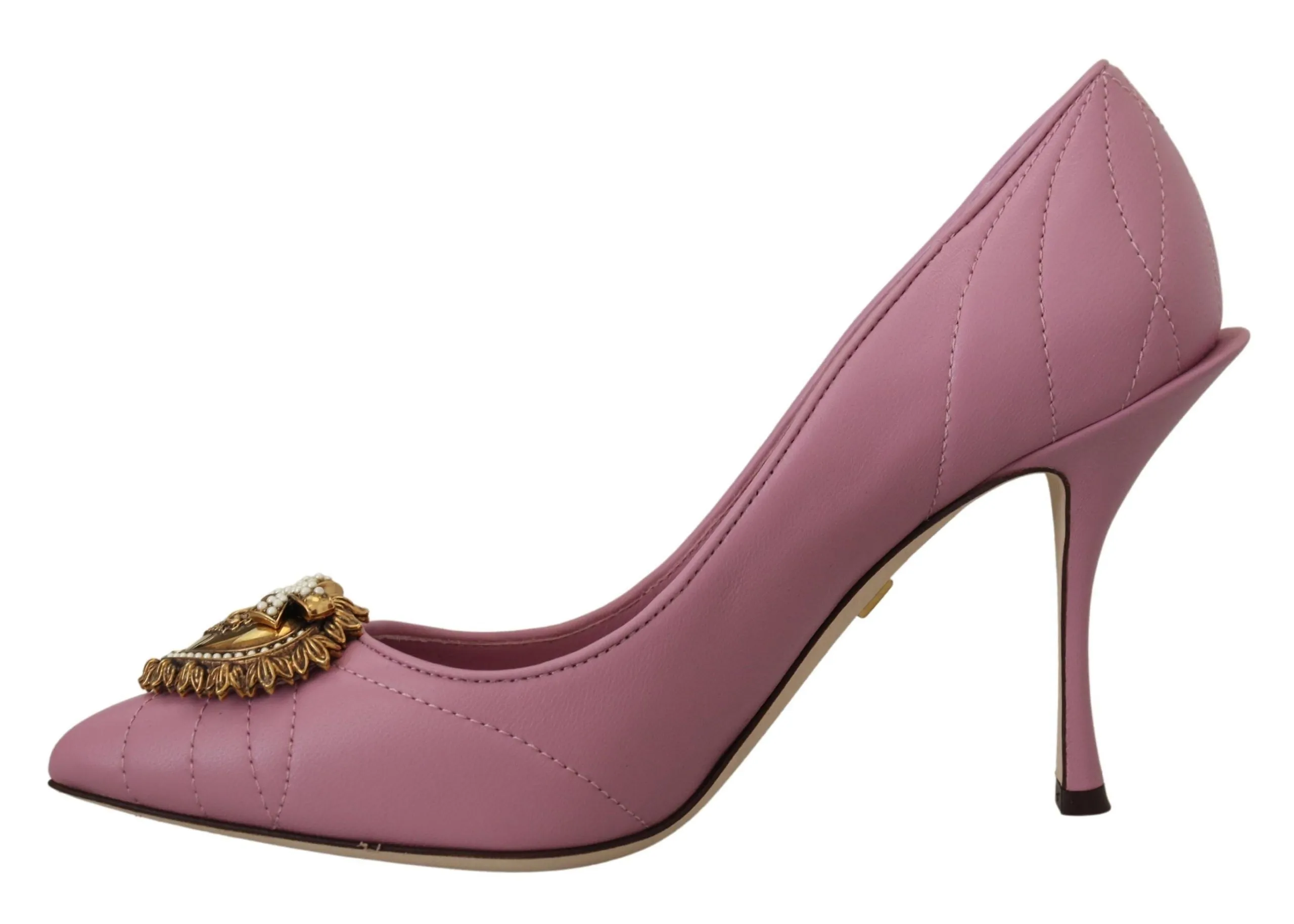 Devotion Leather Heels in Pink sold by Louxly product image thumbnail 4