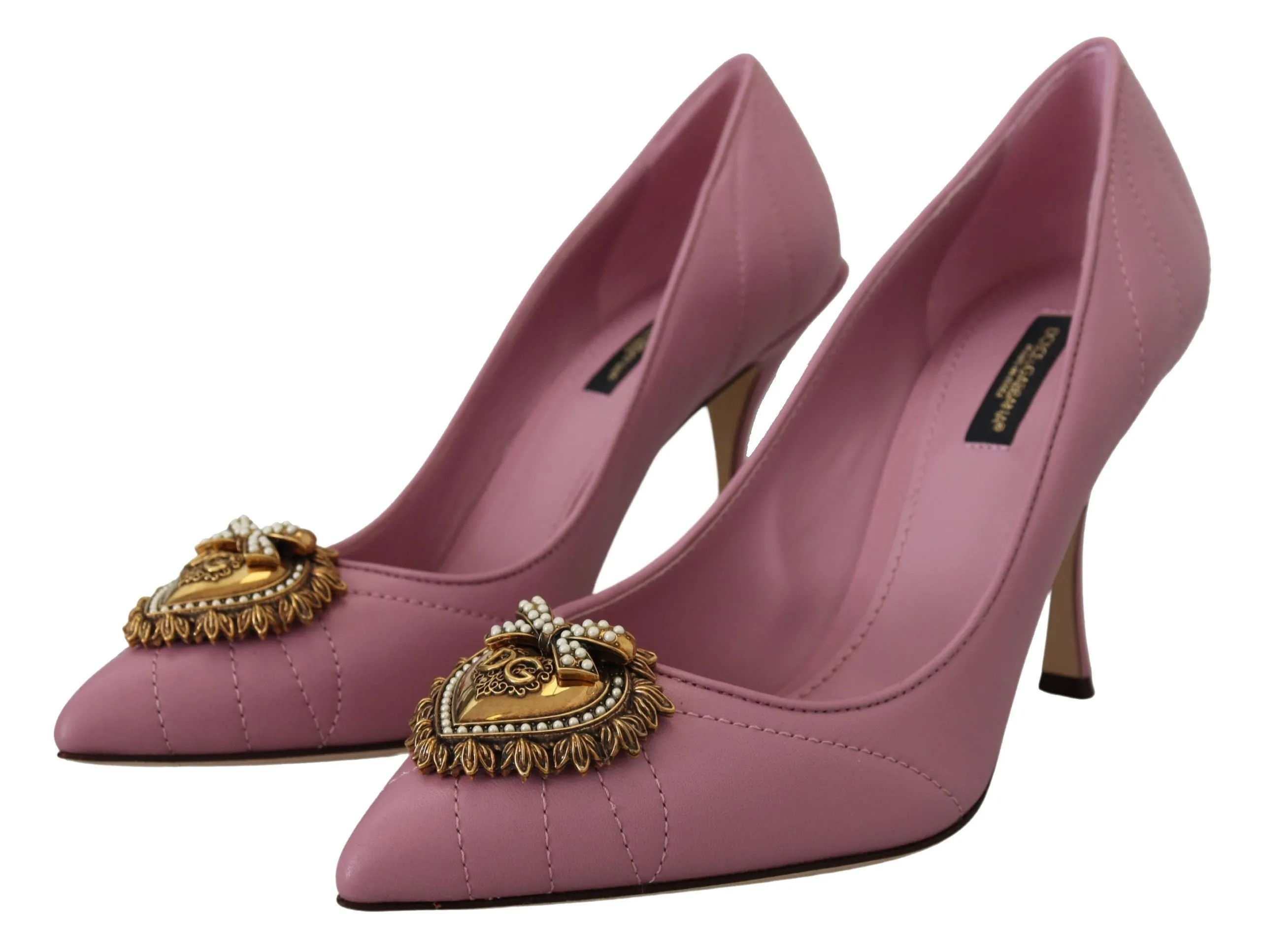 Devotion Leather Heels in Pink sold by Louxly product image thumbnail 2