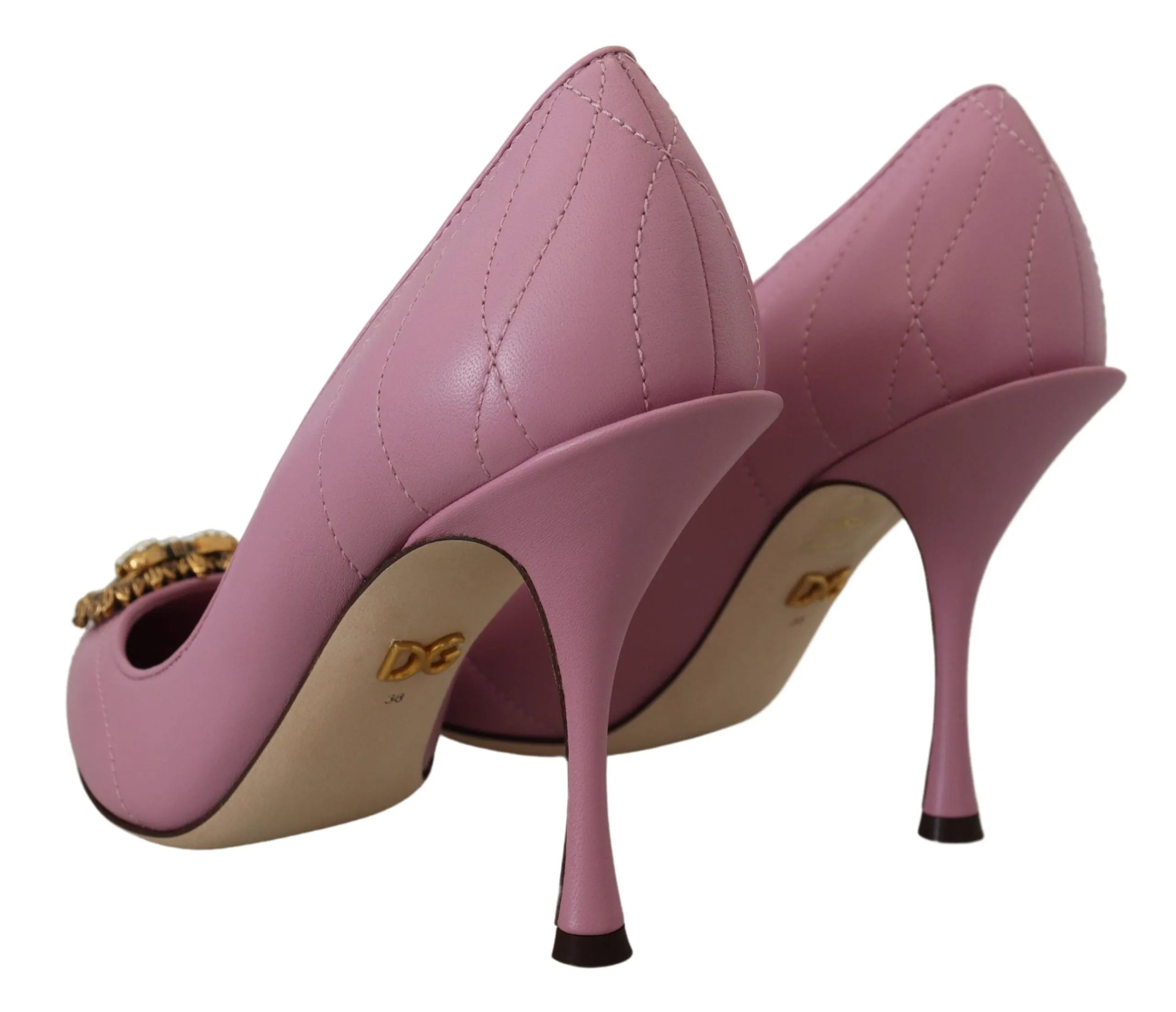 Devotion Leather Heels in Pink sold by Louxly product image thumbnail 3