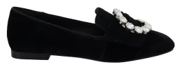 Chic Velvet Crystal-Embellished Loafers sold by Louxly