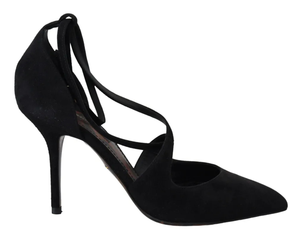 Elegant Ankle Strap Suede Heels sold by Louxly
