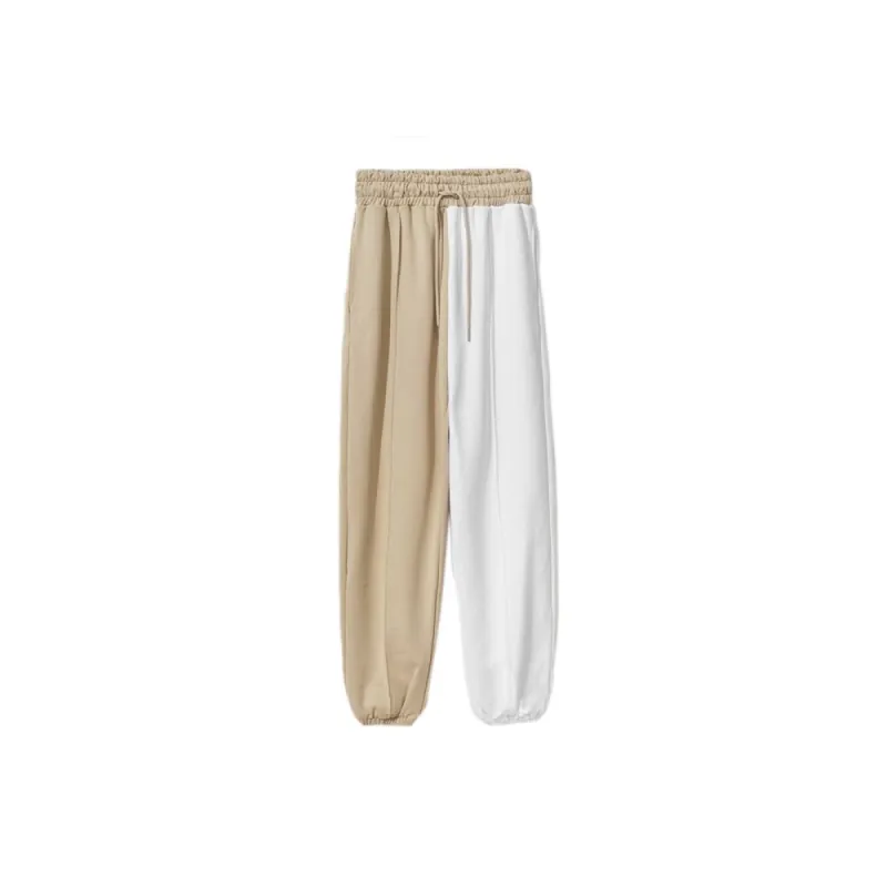Chic Beige Two-Tone Drawstring Sweatpants sold by Louxly