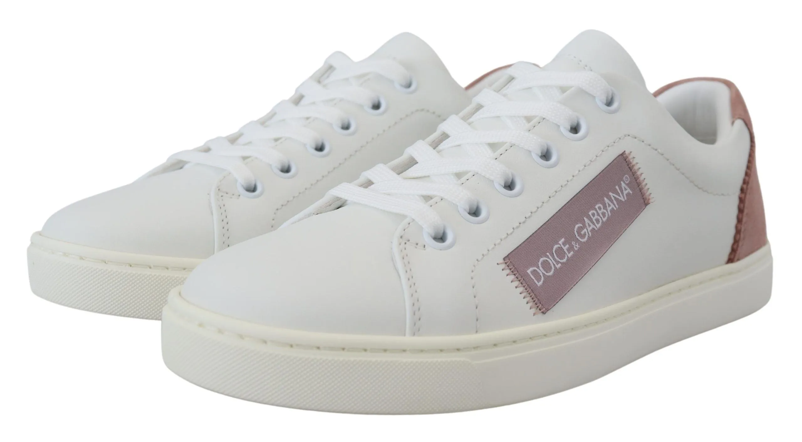 Chic White Pink Leather Low-Top Sneakers sold by Louxly product image thumbnail 5