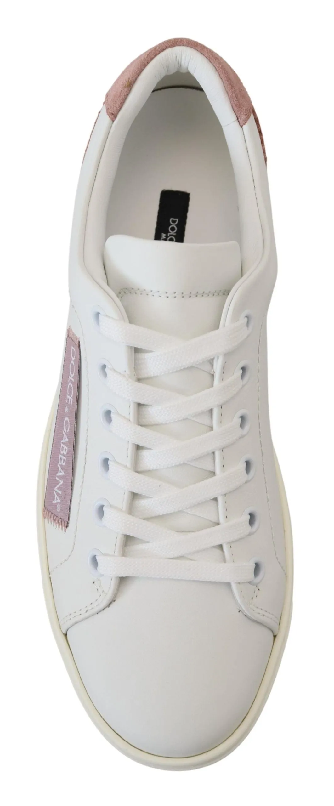 Chic White Pink Leather Low-Top Sneakers sold by Louxly product image thumbnail 3
