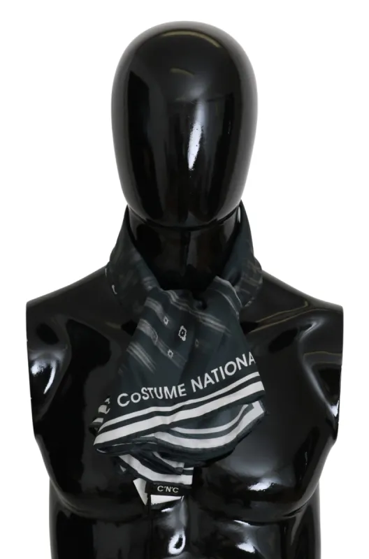 Elegant Silk Printed Blue Scarf sold by Louxly