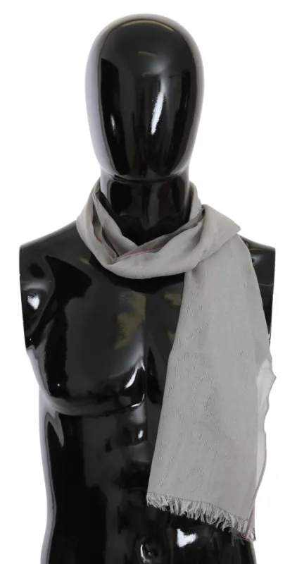 Elegant Gray Cotton Men's Scarf sold by Louxly