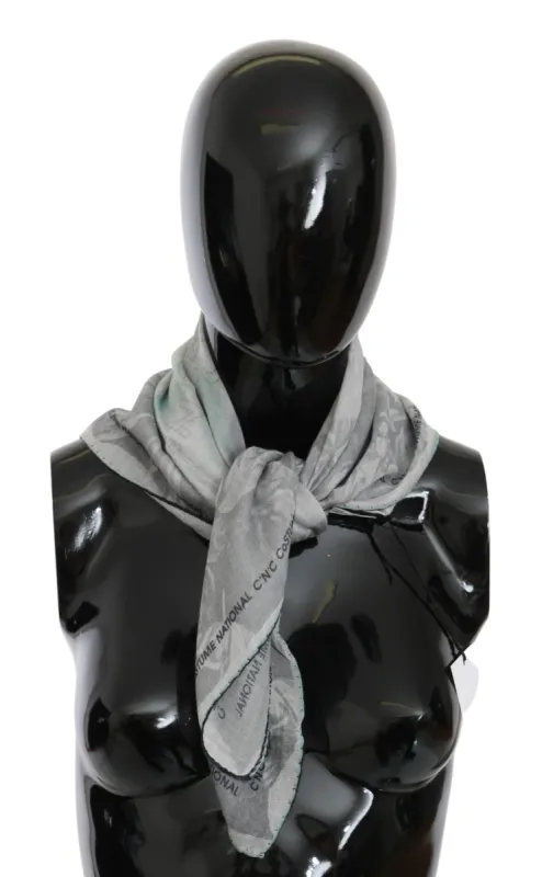 Elegant Gray Silk Scarf for Women sold by Louxly