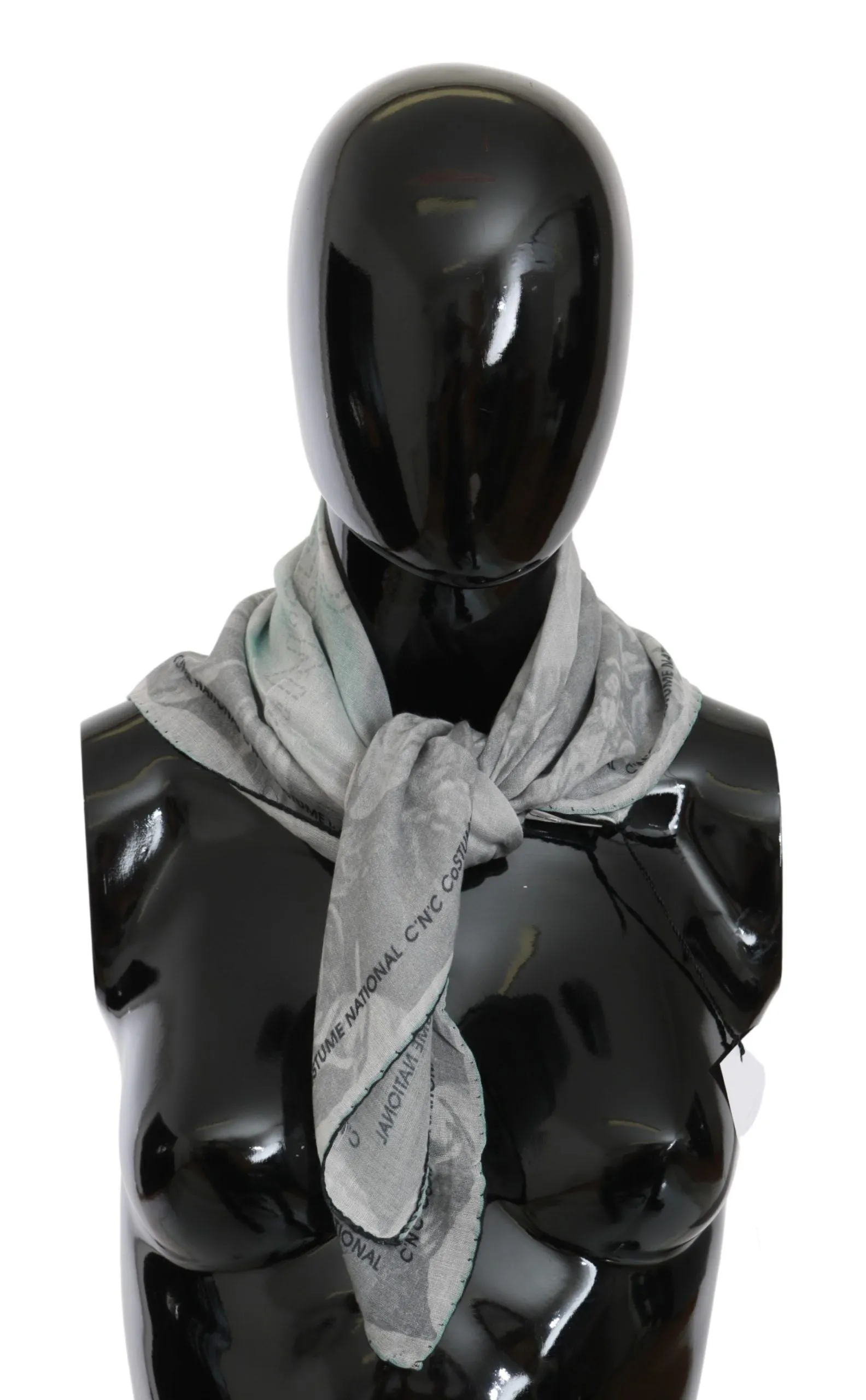 Elegant Gray Silk Scarf for Women sold by Louxly