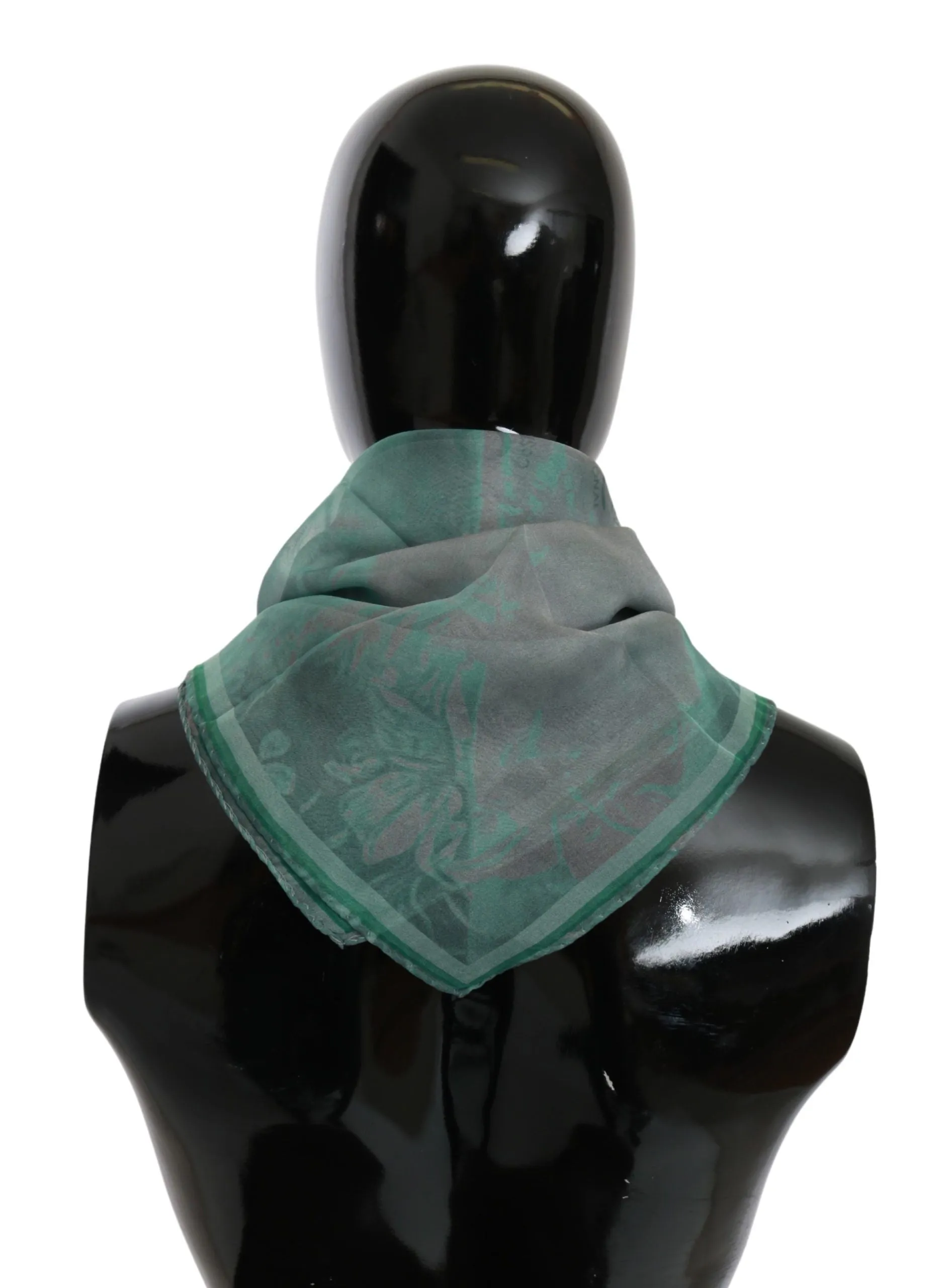 Elegant Silk Green Printed Scarf sold by Louxly product image thumbnail 2