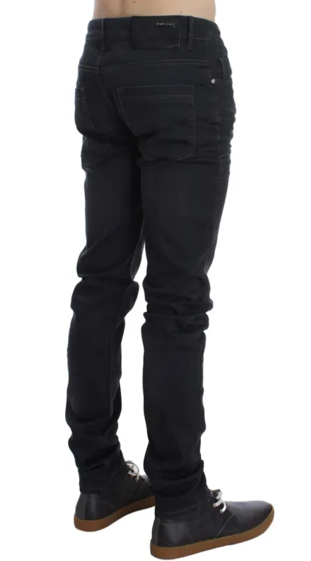 Sleek Gray Slim Fit Men's Premium Denim sold by Louxly