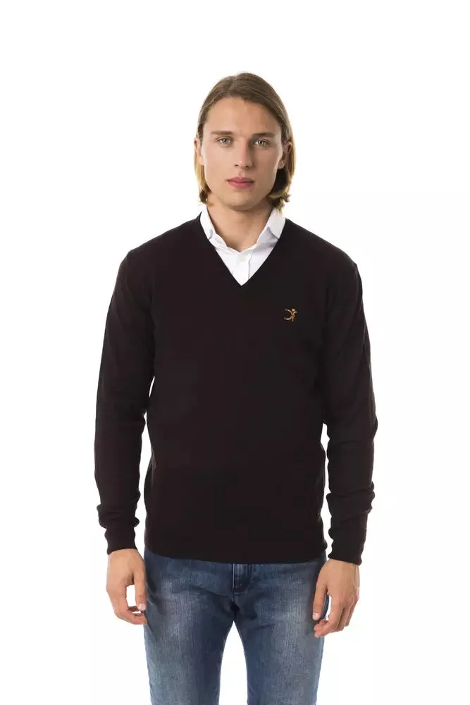 Brown Merino Wool Men Sweater sold by Louxly
