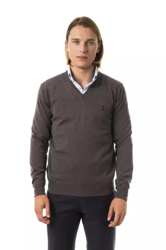 Gray Merino Wool Men Sweater sold by Louxly