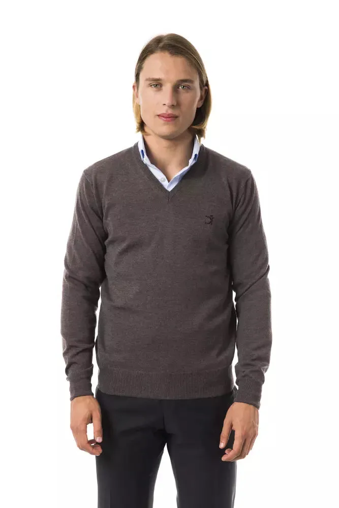 Gray Merino Wool Men Sweater sold by Louxly