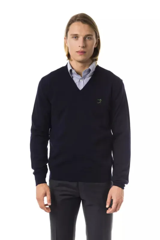 Blue Merino Wool Men Sweater sold by Louxly