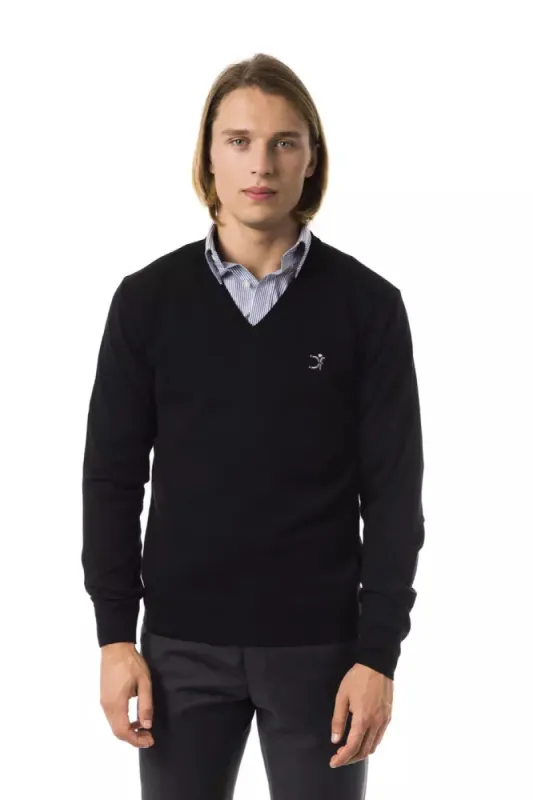 Black Merino Wool Men Sweater sold by Louxly