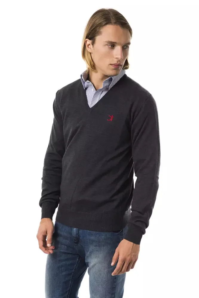 Gray Merino Wool Men Sweater sold by Louxly product image thumbnail 2