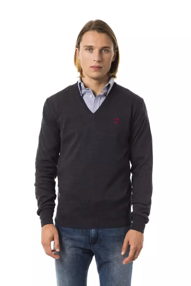 Gray Merino Wool Men Sweater sold by Louxly