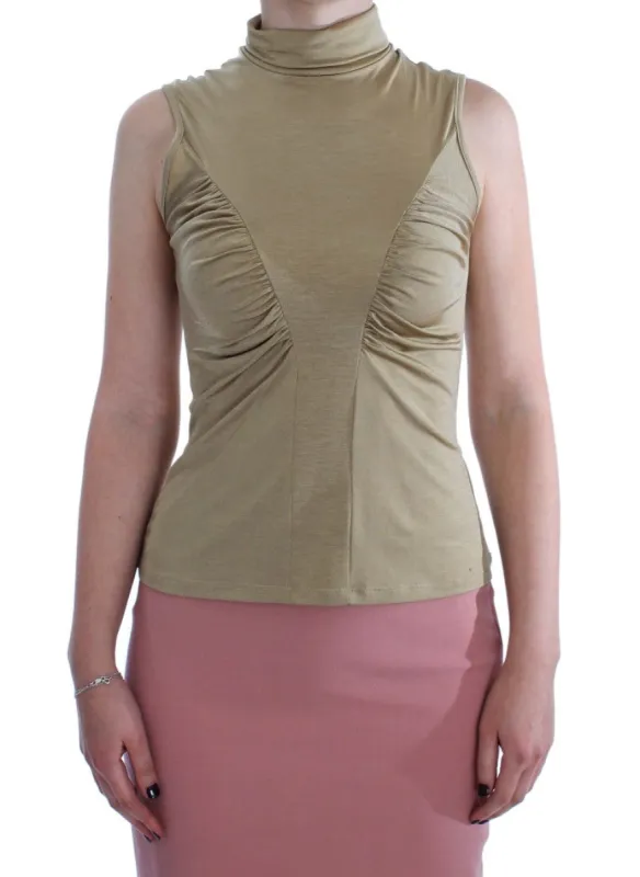 Glamorous Gold Turtleneck Vest Top sold by Louxly