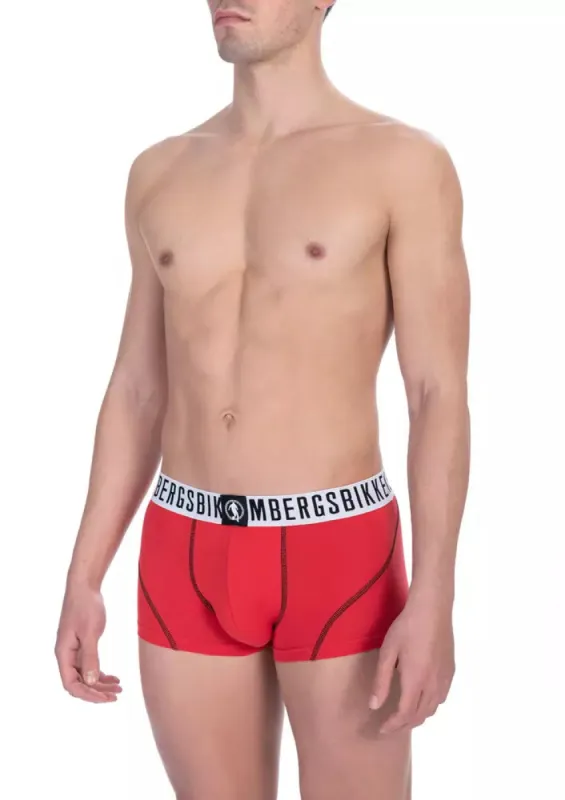 Red Cotton Men's Underwear Trunk made by Bikkembergs
