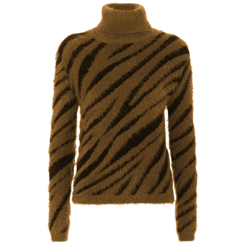 Brown Polyamide Women Sweater sold by Louxly