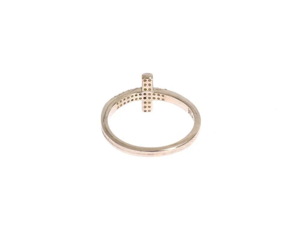 Silver CZ Cross Statement Ring sold by Louxly product image thumbnail 2