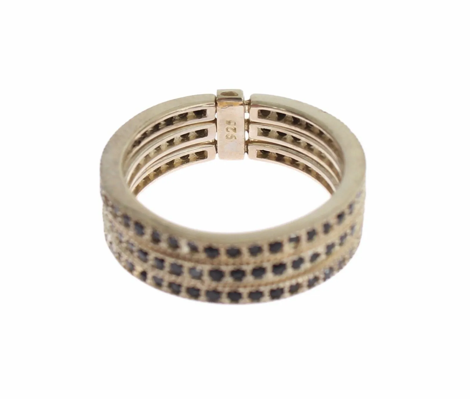 Chic Silver & Black CZ Crystal Ring sold by Louxly