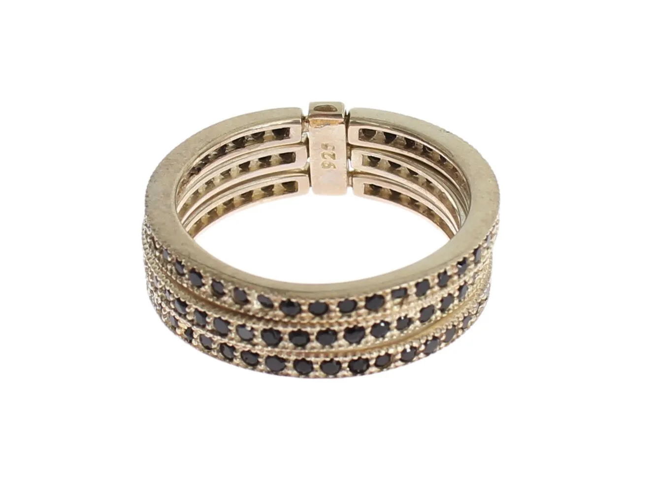 Chic Silver & Black CZ Crystal Ring sold by Louxly product image thumbnail 3