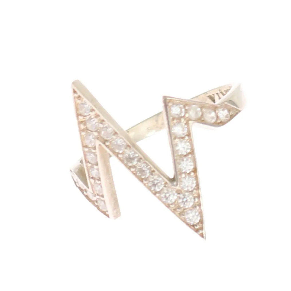 Radiant Silver Crystal Encrusted Ring sold by Louxly