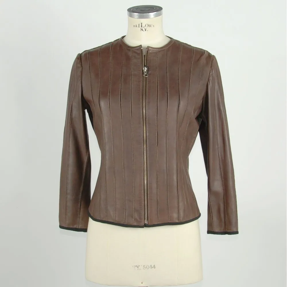 Sleek Slim-Fit Leather Jacket sold by Louxly