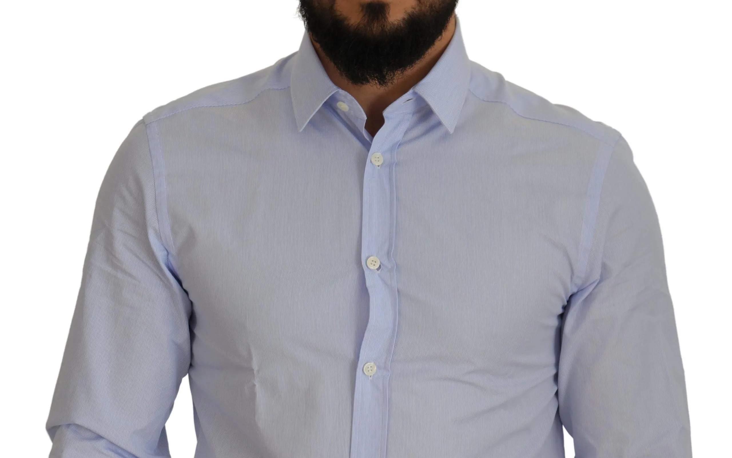 Elegant Light Blue Dress Shirt sold by Louxly product image thumbnail 4