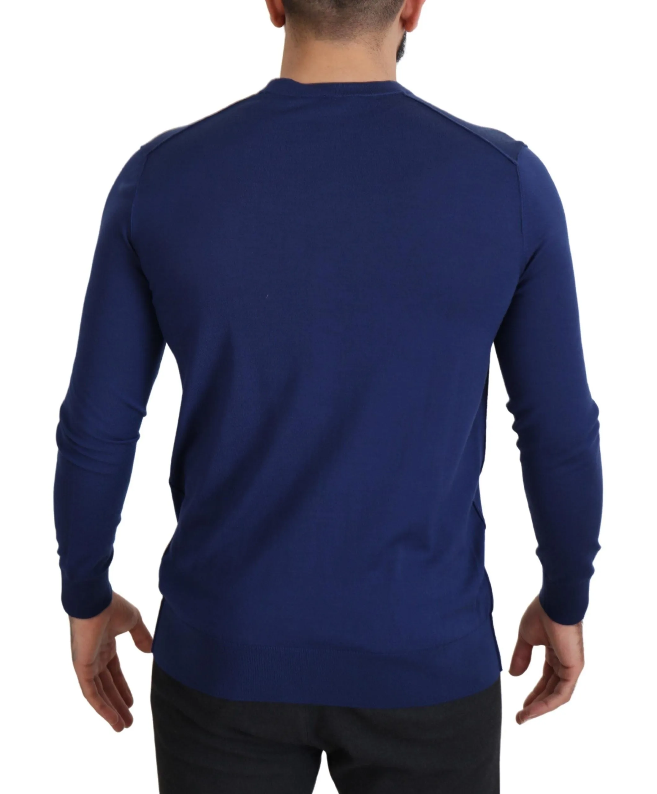 Elegant Virgin Wool Blue Cardigan Sweater sold by Louxly product image thumbnail 2