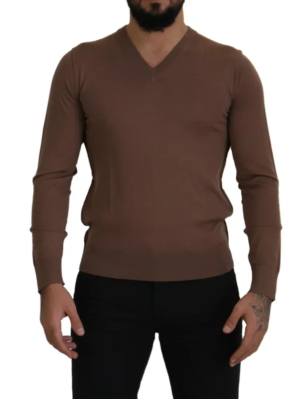 Elegant Virgin Wool V-Neck Pullover Sweater sold by Louxly