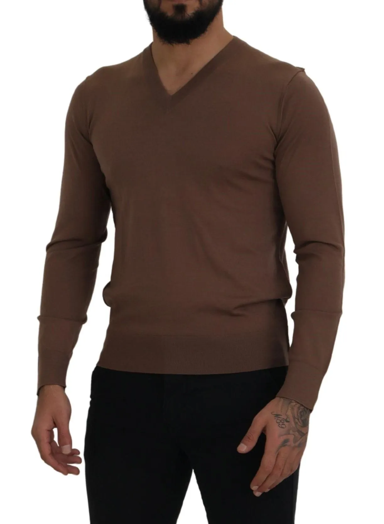 Elegant Virgin Wool V-Neck Pullover Sweater sold by Louxly product image thumbnail 5